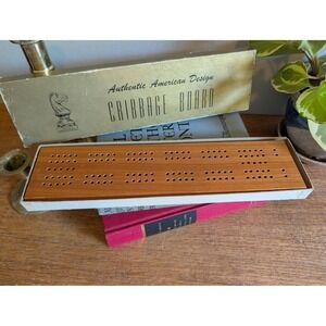 Vintage 1962 Drueke Wood Cribbage Board No. 1951 With Box Pegs Instructions